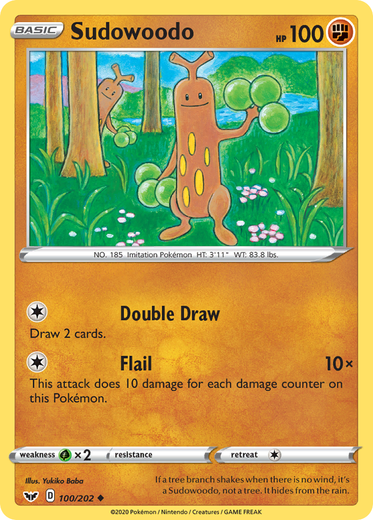 Sudowoodo (100/202) [Sword & Shield: Base Set] | Game Master's Emporium (The New GME)