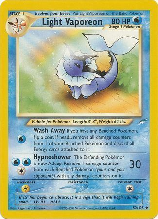 Light Vaporeon (52/105) [Neo Destiny Unlimited] | Game Master's Emporium (The New GME)