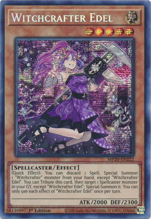 Witchcrafter Edel [MP20-EN222] Prismatic Secret Rare | Game Master's Emporium (The New GME)