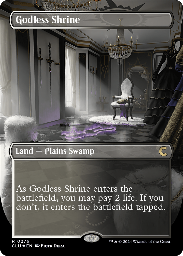 Godless Shrine (Borderless) [Ravnica: Clue Edition] | Game Master's Emporium (The New GME)