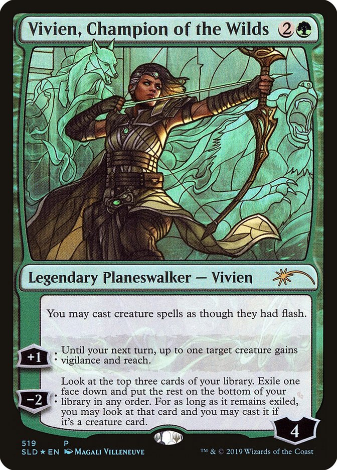 Vivien, Champion of the Wilds (Stained Glass) [Secret Lair Drop Promos] | Game Master's Emporium (The New GME)