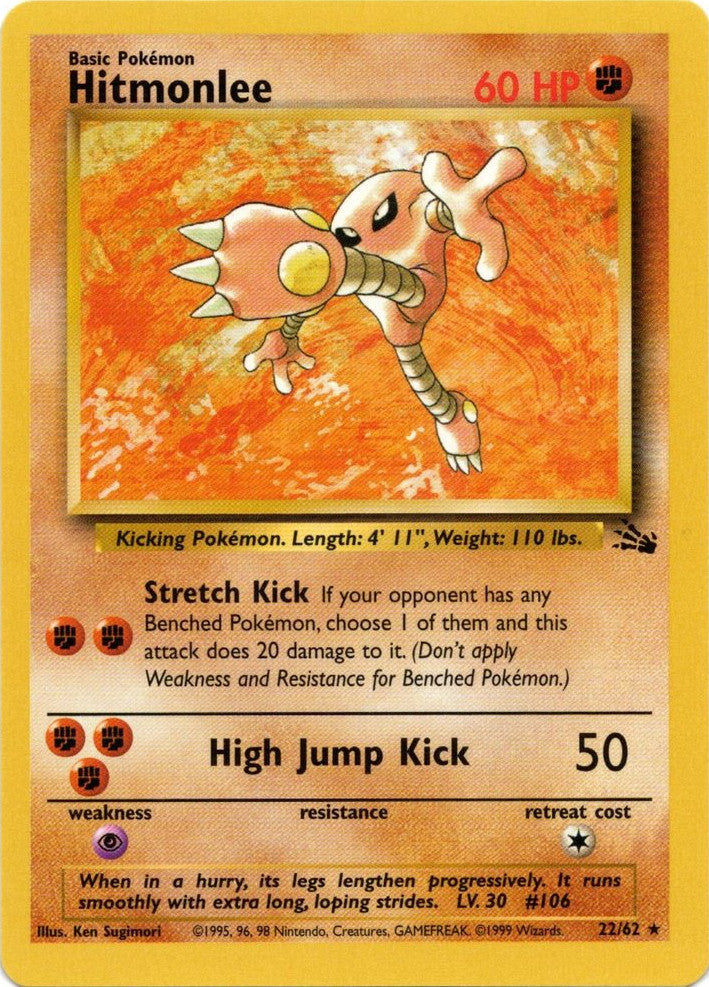 Hitmonlee (22/62) [Fossil Unlimited] | Game Master's Emporium (The New GME)