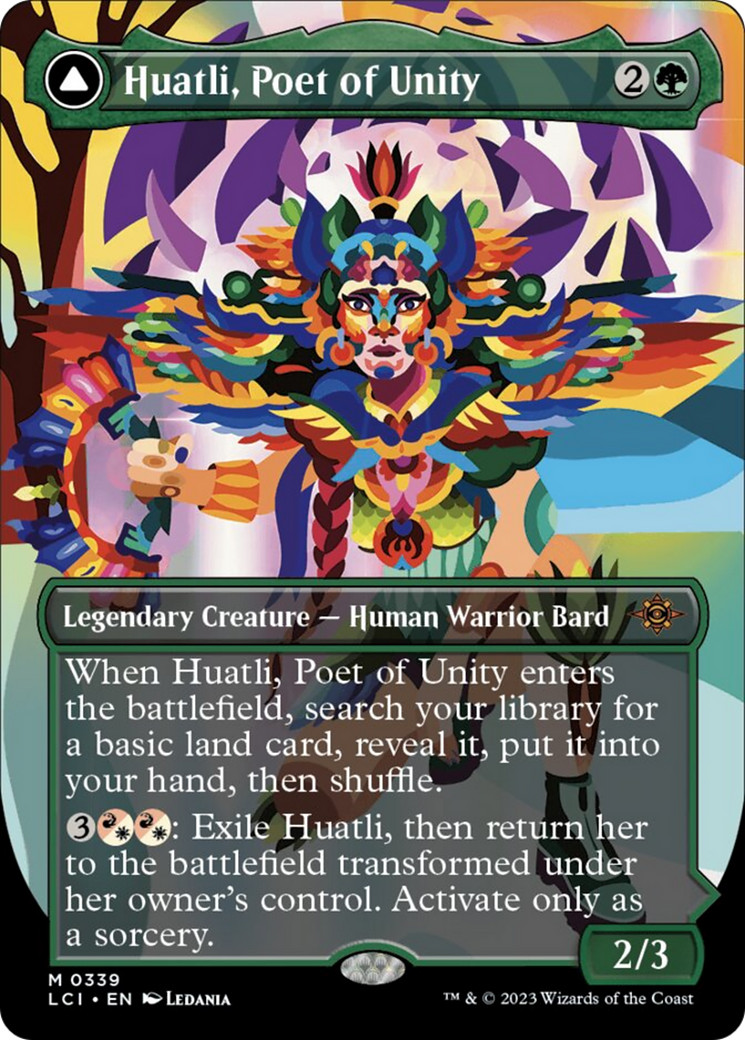 Huatli, Poet of Unity // Roar of the Fifth People (Borderless) [The Lost Caverns of Ixalan] | Game Master's Emporium (The New GME)