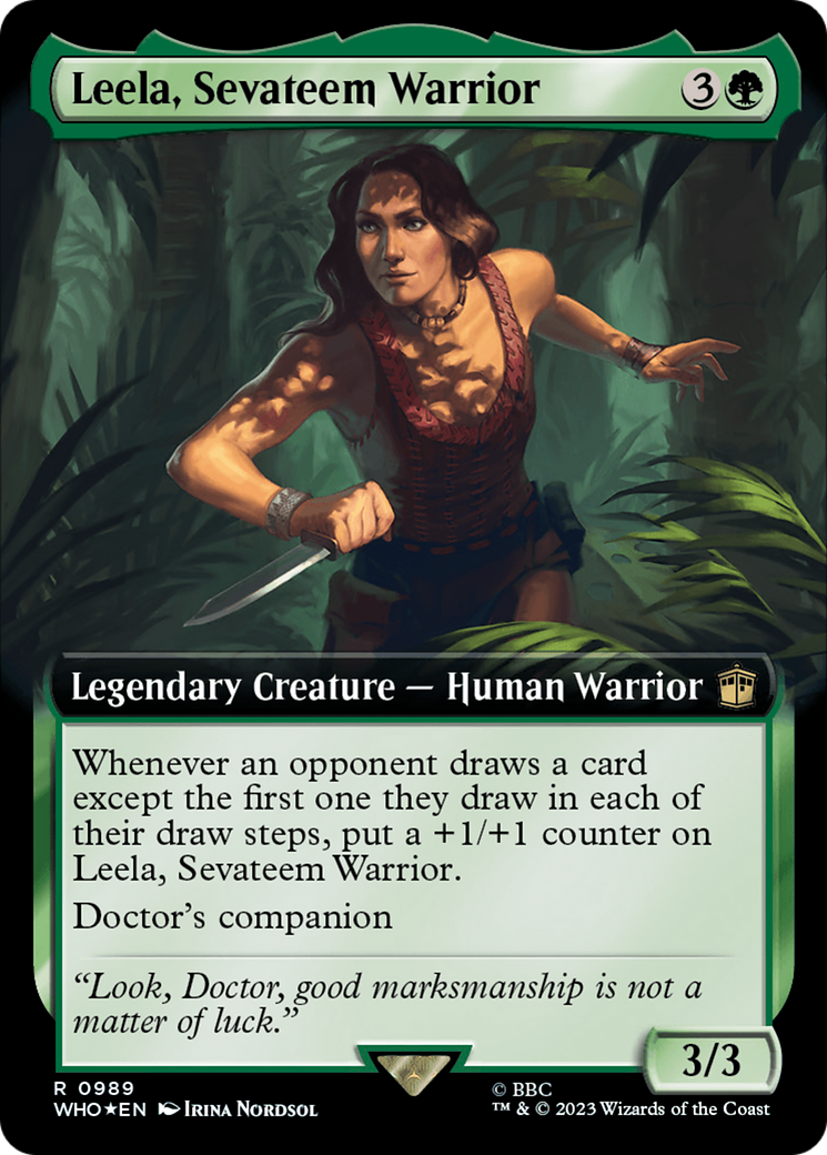 Leela, Sevateem Warrior (Extended Art) (Surge Foil) [Doctor Who] | Game Master's Emporium (The New GME)