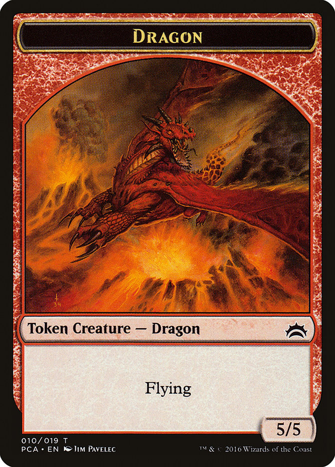 Dragon // Saproling Double-Sided Token [Planechase Anthology Tokens] | Game Master's Emporium (The New GME)