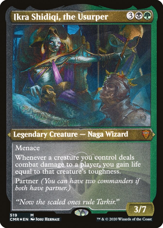 Ikra Shidiqi, the Usurper (Etched) [Commander Legends] | Game Master's Emporium (The New GME)