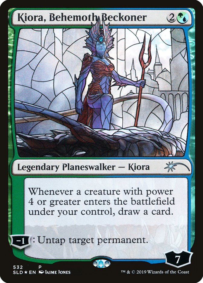 Kiora, Behemoth Beckoner (Stained Glass) [Secret Lair Drop Promos] | Game Master's Emporium (The New GME)