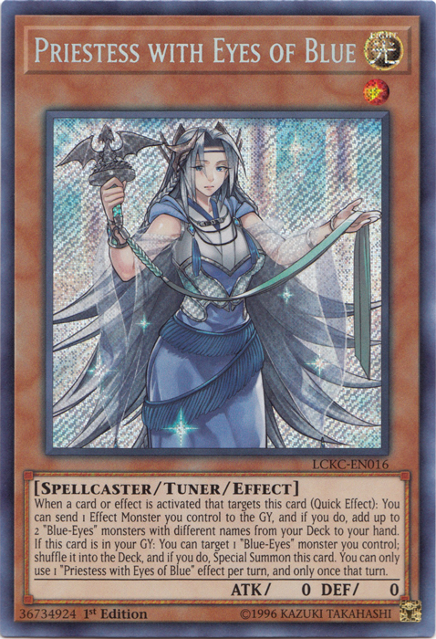 Priestess with Eyes of Blue [LCKC-EN016] Secret Rare | Game Master's Emporium (The New GME)