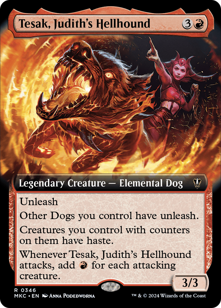 Tesak, Judith's Hellhound (Extended Art) [Murders at Karlov Manor Commander] | Game Master's Emporium (The New GME)