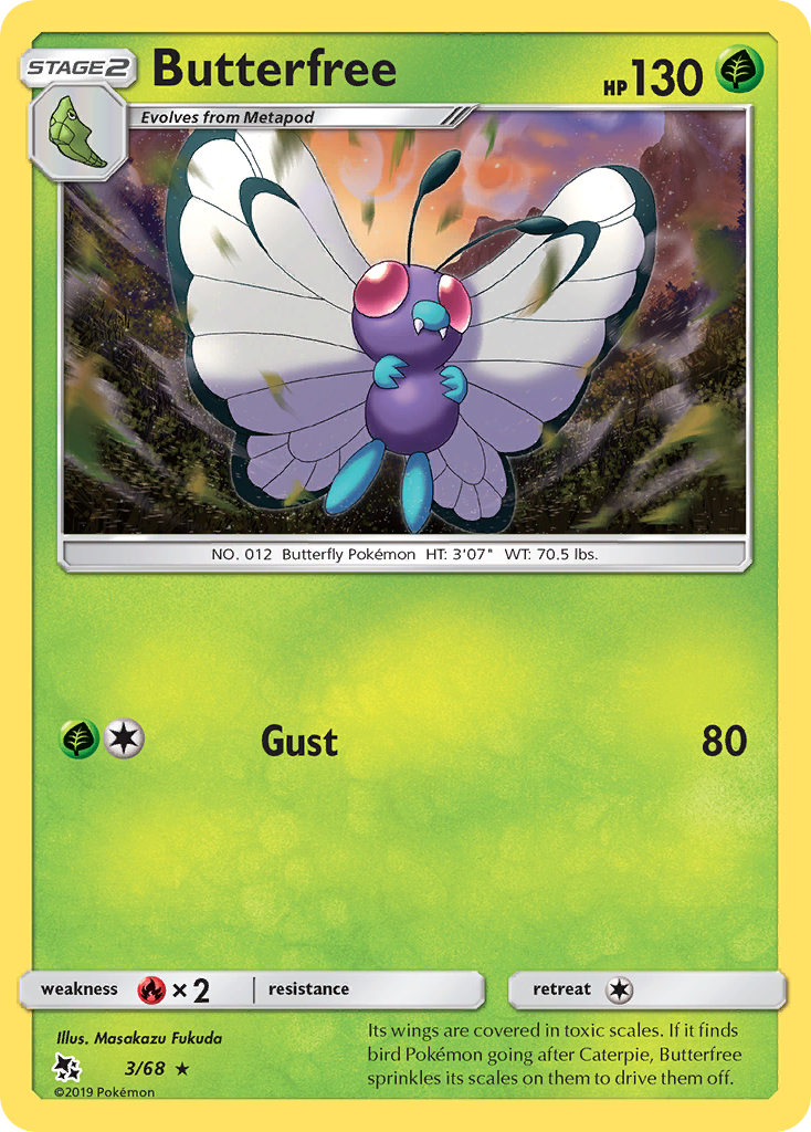 Butterfree (3/68) [Sun & Moon: Hidden Fates] | Game Master's Emporium (The New GME)