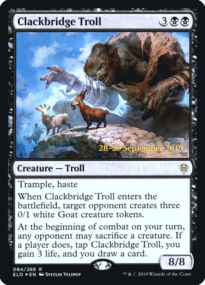 Clackbridge Troll [Throne of Eldraine Prerelease Promos] | Game Master's Emporium (The New GME)