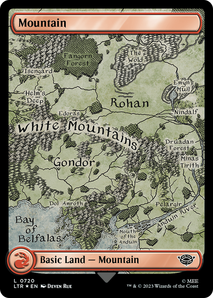 Mountain (720) (Surge Foil) [The Lord of the Rings: Tales of Middle-Earth] | Game Master's Emporium (The New GME)