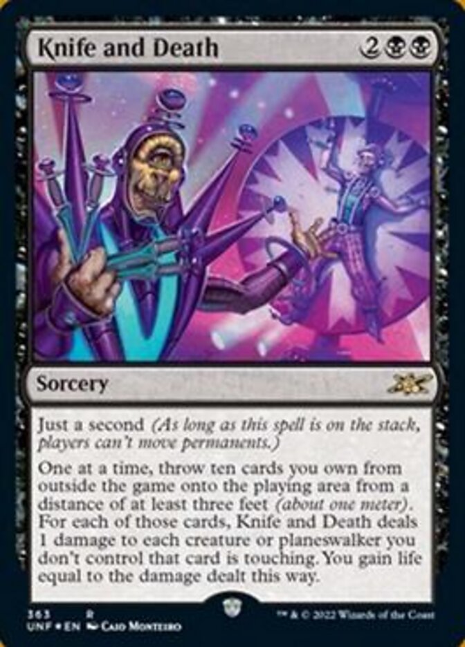Knife and Death (Galaxy Foil) [Unfinity] | Game Master's Emporium (The New GME)