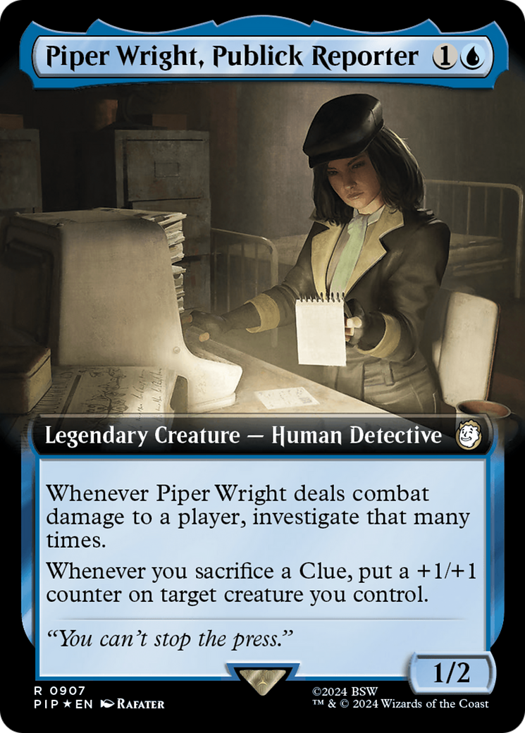 Piper Wright, Publick Reporter (Extended Art) (Surge Foil) [Fallout] | Game Master's Emporium (The New GME)