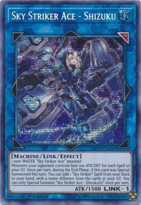 Sky Striker Ace - Shizuku [MP19-EN258] Prismatic Secret Rare | Game Master's Emporium (The New GME)