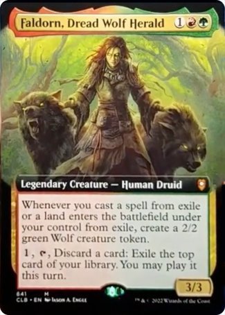 Faldorn, Dread Wolf Herald (Extended Art) [Commander Legends: Battle for Baldur's Gate] | Game Master's Emporium (The New GME)