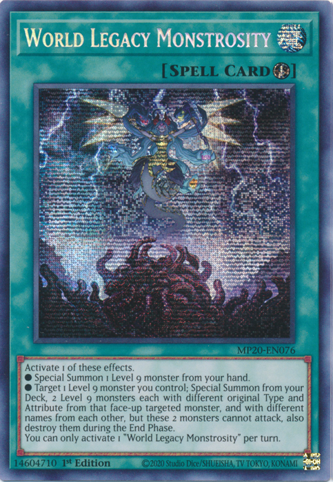 World Legacy Monstrosity [MP20-EN076] Prismatic Secret Rare | Game Master's Emporium (The New GME)