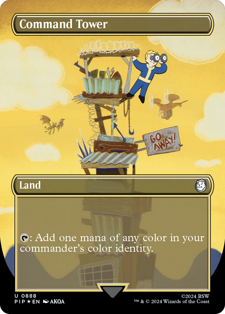 Command Tower (Borderless) (Surge Foil) [Fallout] | Game Master's Emporium (The New GME)