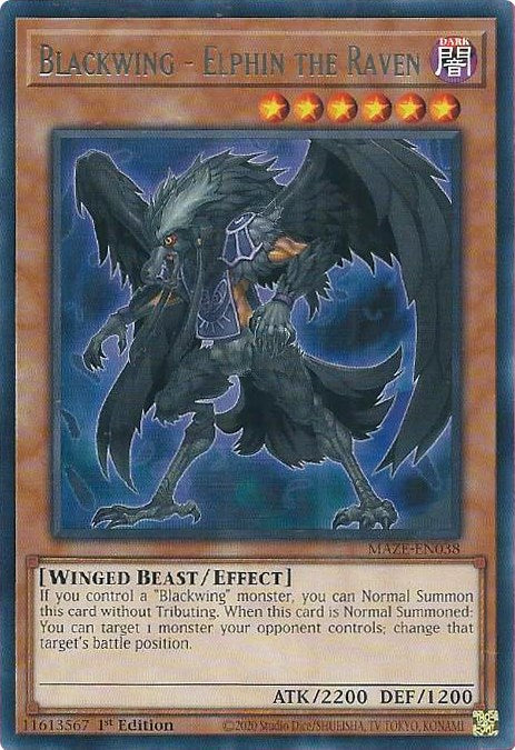 Blackwing - Elphin the Raven [MAZE-EN038] Rare | Game Master's Emporium (The New GME)