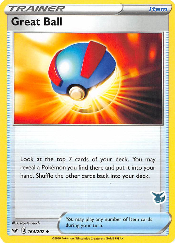Great Ball (164/202) (Eevee Deck) [Battle Academy 2022] | Game Master's Emporium (The New GME)