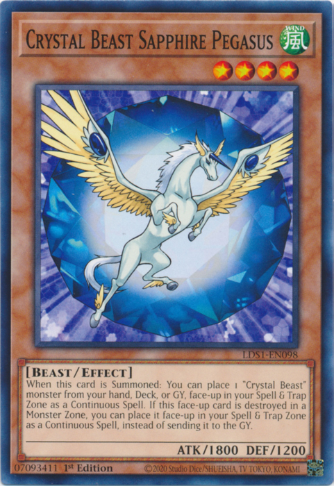 Crystal Beast Sapphire Pegasus [LDS1-EN098] Common | Game Master's Emporium (The New GME)