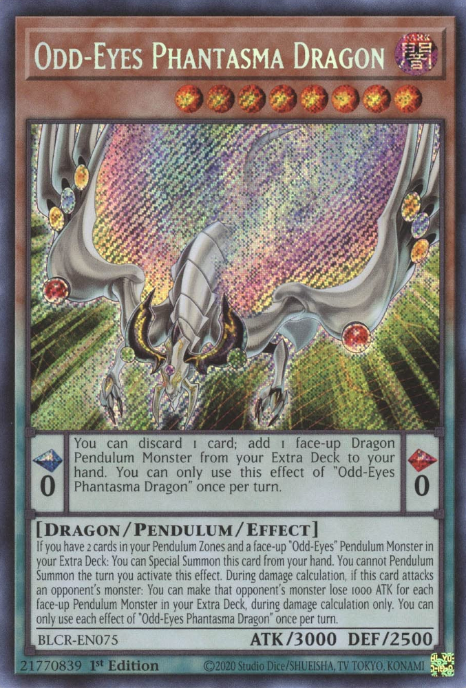 Odd-Eyes Phantasma Dragon [BLCR-EN075] Secret Rare | Game Master's Emporium (The New GME)