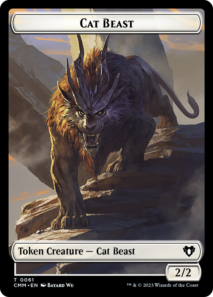 Cleric // Cat Beast Double-Sided Token [Commander Masters Tokens] | Game Master's Emporium (The New GME)