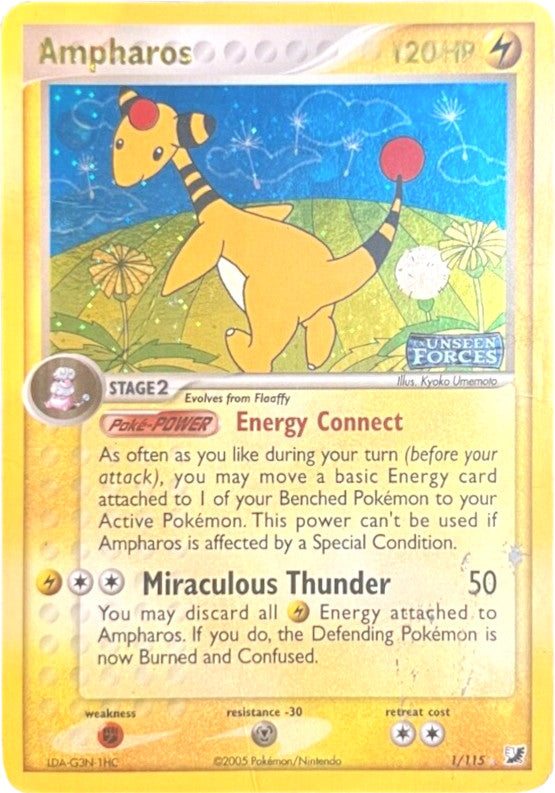 Ampharos (1/115) (Stamped) [EX: Unseen Forces] | Game Master's Emporium (The New GME)