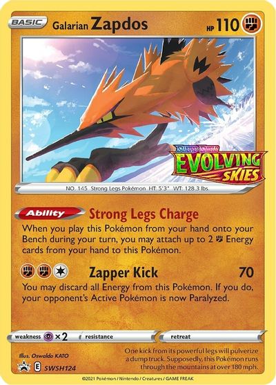 Galarian Zapdos (SWSH124) (Prerelease Promo) [Sword & Shield: Black Star Promos] | Game Master's Emporium (The New GME)