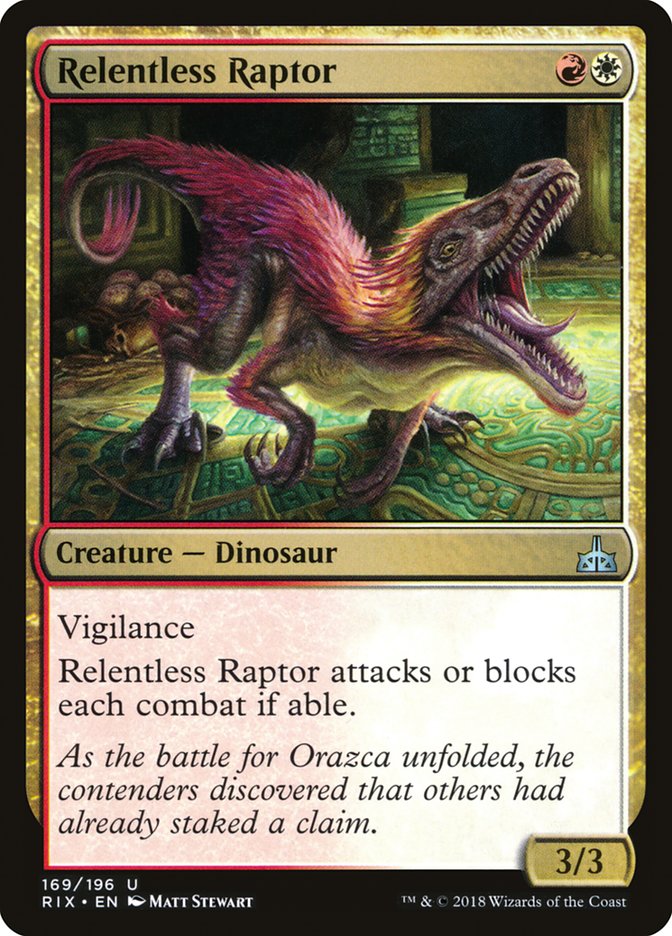 Relentless Raptor [Rivals of Ixalan] | Game Master's Emporium (The New GME)