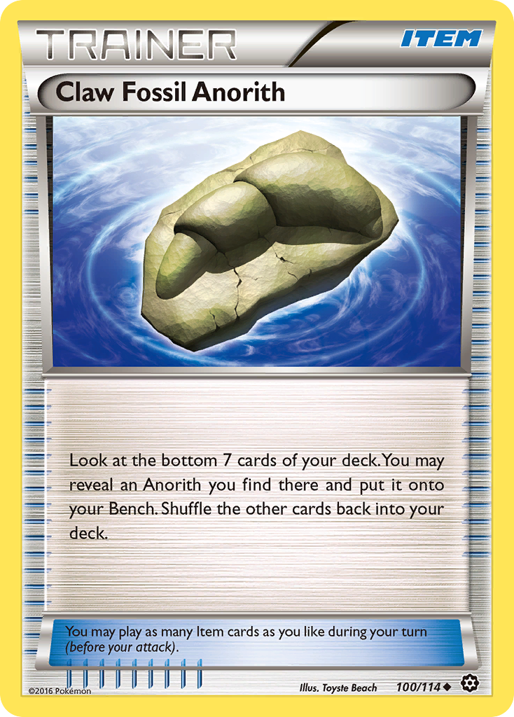 Claw Fossil Anorith (100/114) [XY: Steam Siege] | Game Master's Emporium (The New GME)