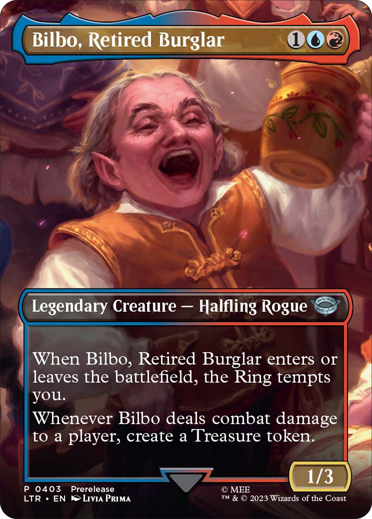 Bilbo, Retired Burglar (Borderless Alternate Art) [The Lord of the Rings: Tales of Middle-Earth] | Game Master's Emporium (The New GME)