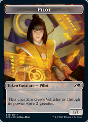 Myr // Pilot Double-Sided Token [Kamigawa: Neon Dynasty Commander Tokens] | Game Master's Emporium (The New GME)