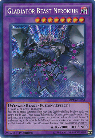 Gladiator Beast Nerokius [MP15-EN051] Secret Rare | Game Master's Emporium (The New GME)
