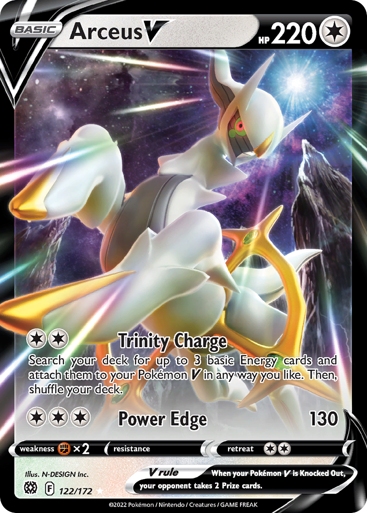 Arceus V (122/172) (Metal Card) [Sword & Shield: Brilliant Stars] | Game Master's Emporium (The New GME)