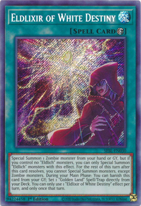 Eldlixir of White Destiny [SESL-EN030] Secret Rare | Game Master's Emporium (The New GME)