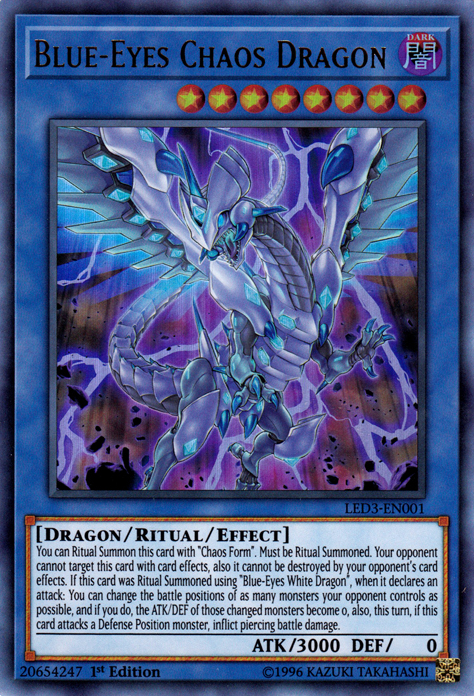 Blue-Eyes Chaos Dragon [LED3-EN001] Ultra Rare | Game Master's Emporium (The New GME)