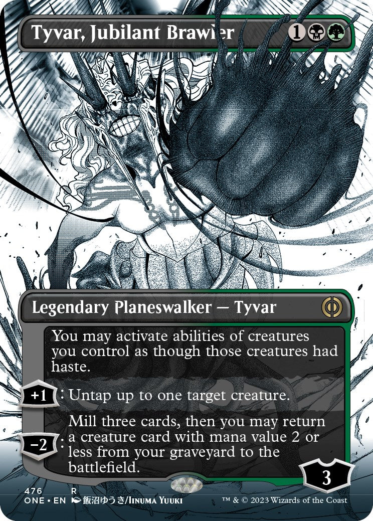 Tyvar, Jubilant Brawler (Borderless Manga Step-and-Compleat Foil) [Phyrexia: All Will Be One] | Game Master's Emporium (The New GME)