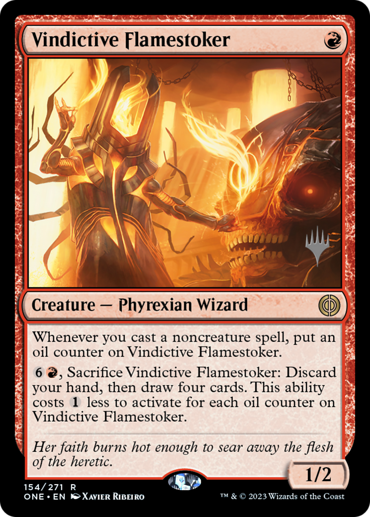 Vindictive Flamestoker (Promo Pack) [Phyrexia: All Will Be One Promos] | Game Master's Emporium (The New GME)
