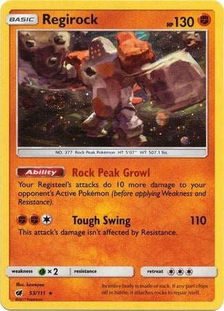 Regirock (53/111) (Cosmos Holo) [Sun & Moon: Crimson Invasion] | Game Master's Emporium (The New GME)