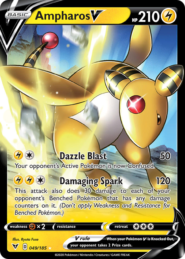 Ampharos V (049/185) [Sword & Shield: Vivid Voltage] | Game Master's Emporium (The New GME)