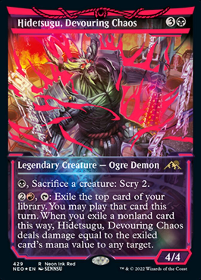 Hidetsugu, Devouring Chaos (Neon Ink Red) [Kamigawa: Neon Dynasty] | Game Master's Emporium (The New GME)