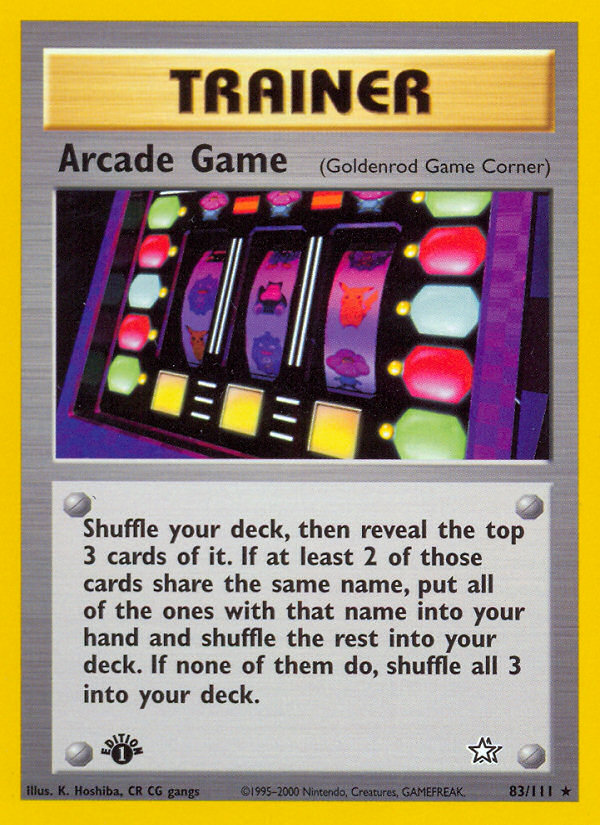 Arcade Game (83/111) [Neo Genesis 1st Edition] | Game Master's Emporium (The New GME)