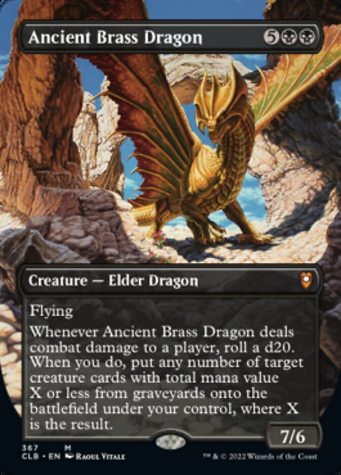 Ancient Brass Dragon (Borderless Alternate Art) [Commander Legends: Battle for Baldur's Gate] | Game Master's Emporium (The New GME)