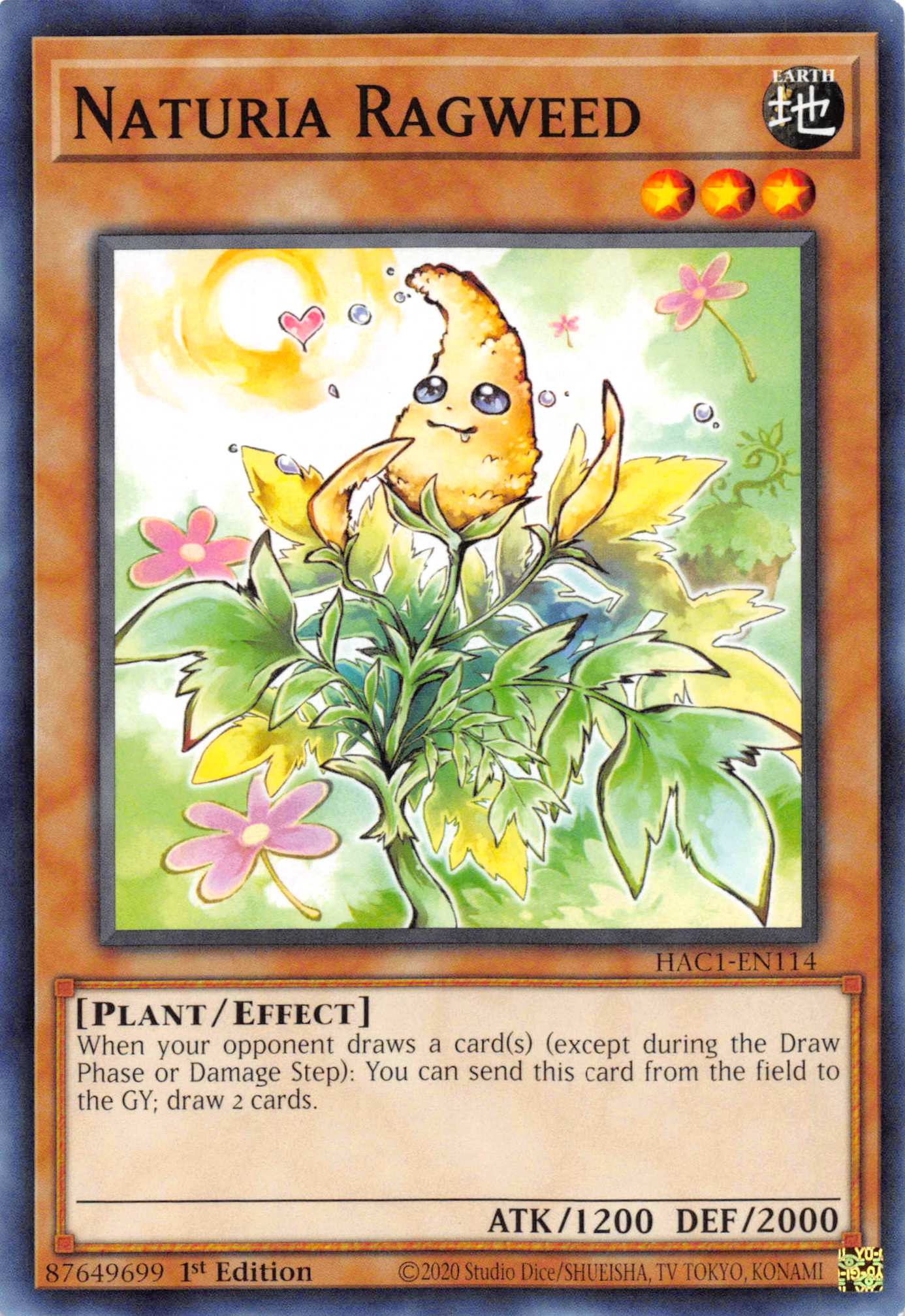 Naturia Ragweed (Duel Terminal) [HAC1-EN114] Parallel Rare | Game Master's Emporium (The New GME)