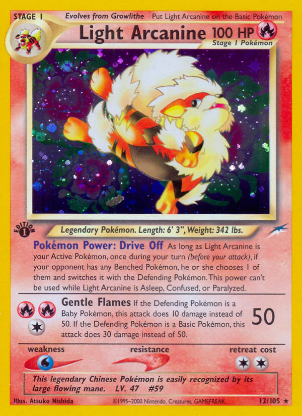 Light Arcanine (12/105) [Neo Destiny 1st Edition] | Game Master's Emporium (The New GME)