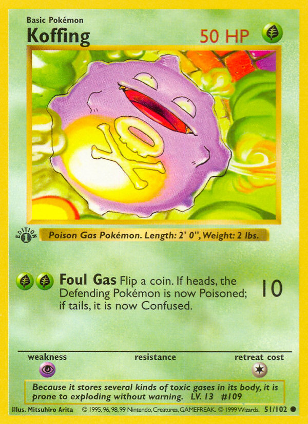 Koffing (51/102) (Shadowless) [Base Set 1st Edition] | Game Master's Emporium (The New GME)