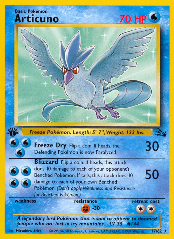 Articuno (17/62) [Fossil 1st Edition] | Game Master's Emporium (The New GME)