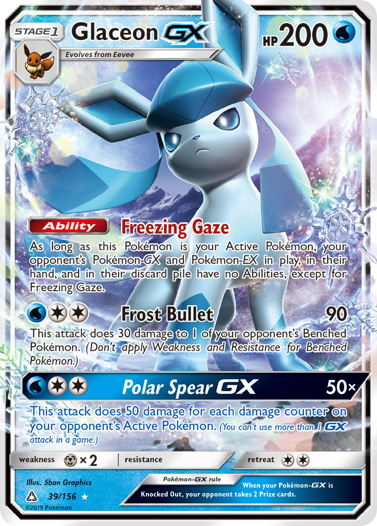 Glaceon GX (39/156) [Sun & Moon: Ultra Prism] | Game Master's Emporium (The New GME)