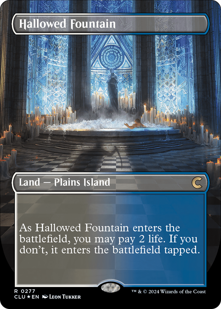Hallowed Fountain (Borderless) [Ravnica: Clue Edition] | Game Master's Emporium (The New GME)